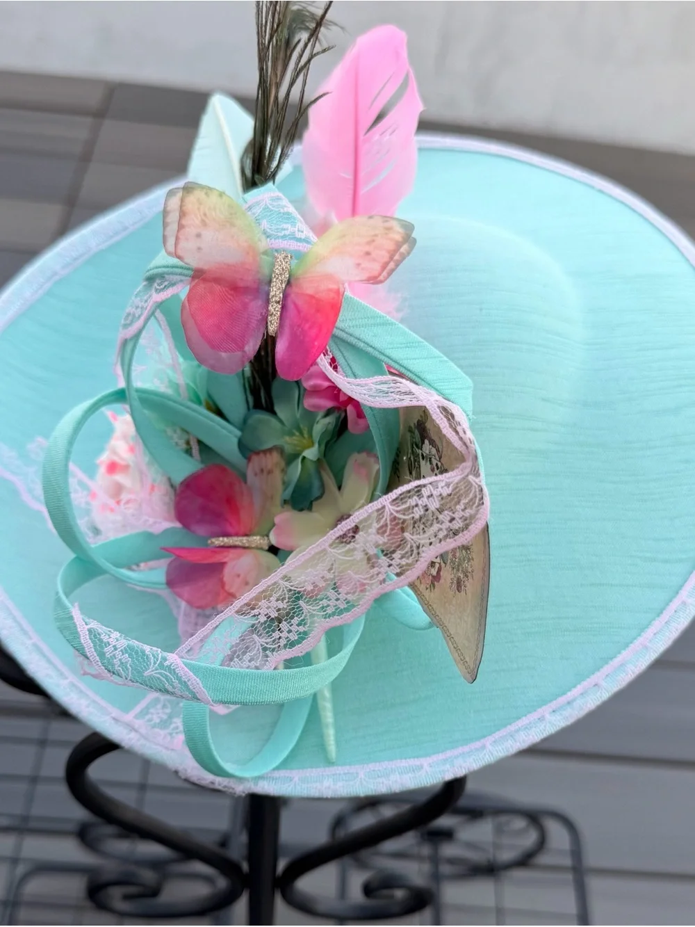 Aqua Feathered Fascinator Hat for Women - Elegant Event Headpiece